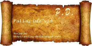 Pallay Dávid névjegykártya